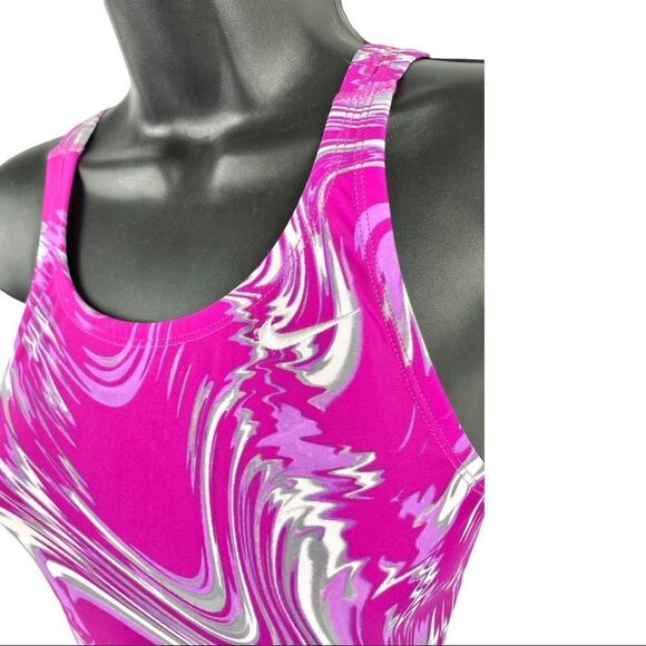 NIKE pink amp surge one piece swimsuit size 6 - Picture 7 of 8